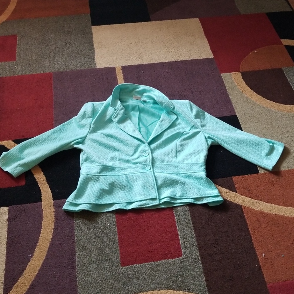 Turquoise buttonup crop top